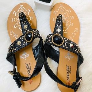 NWT rhinestone strappy sandals